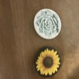 Floral Succulent and Sunflower PopSocket Tops